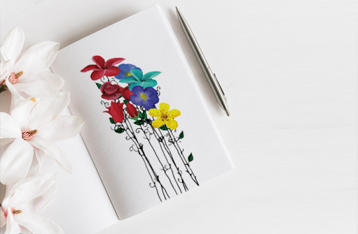 flower and invitation