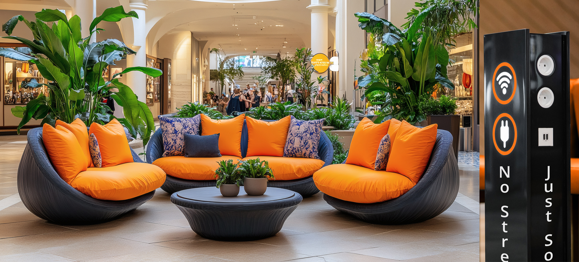 calm area in public space